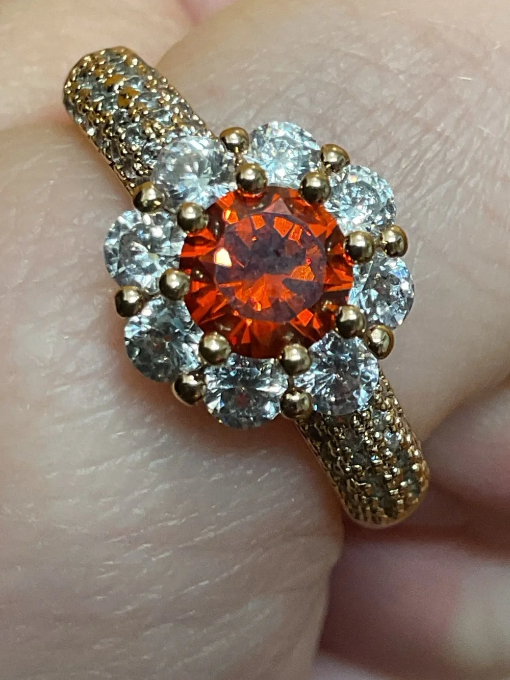 Halo Ring with Red Center